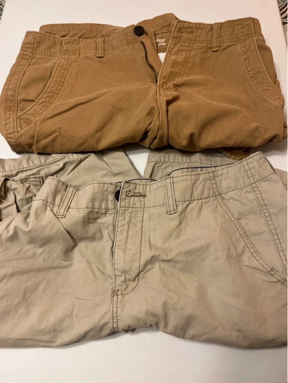 Pack of 2 Men's Cargo Shorts Size 32 - Khaki & Tan Cotton